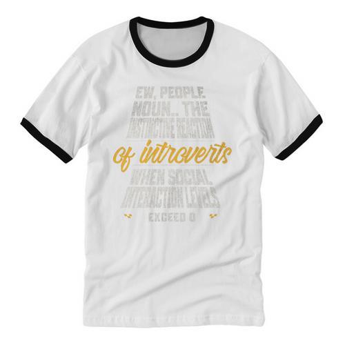 Ew People Definition Introvert Quote Anti Social Vibes Premium Tri-Blend Unisex Cotton Ringer T-Shirt - Raresse
