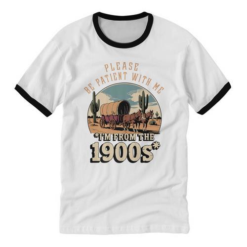 Father’s Day Please Be Patient With Me I'm From The 1900s Premium Unisex Cotton Ringer T-Shirt - Figerry