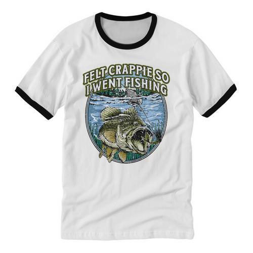 Felt Crappie So I Went Fishing Introvert Lakes Antisocial Raglan Baseball Tee Unisex Cotton Ringer T-Shirt - Raresse