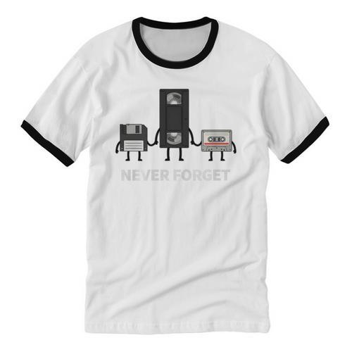 Never Forget Retro Nostalgia Tapes Throwback 80s Premium Tri-Blend Unisex Cotton Ringer T-Shirt - Figerry