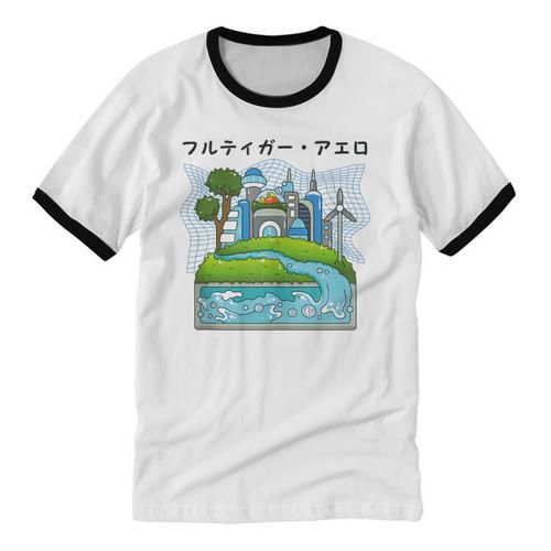 Future City Wind Power Frutiger Aero Y2K Style Ocean Unisex Cotton Ringer T-Shirt - Figerry