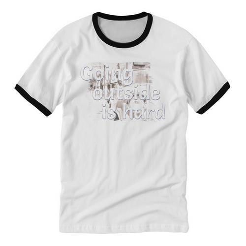 Going Outside Is Hard Saying For Introvert And Homebody Premium Tri-Blend Unisex Cotton Ringer T-Shirt - Raresse