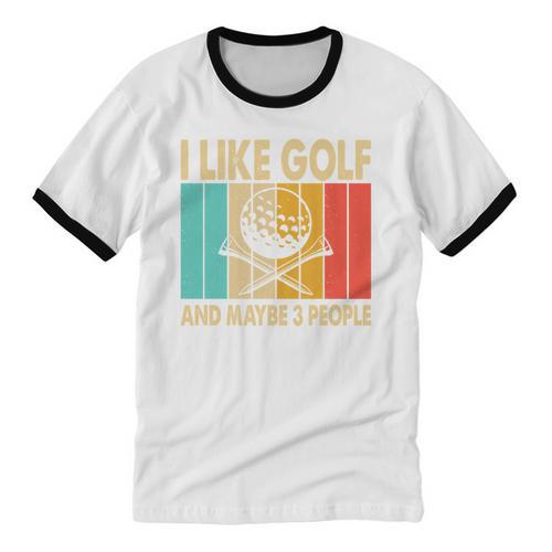 I Like Golf And Maybe 3 People Introvert Unisex Cotton Ringer T-Shirt - Raresse