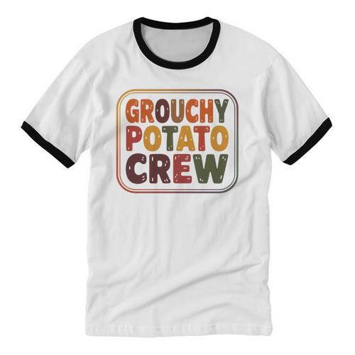 Grouchy Potato Crew Introvert Sarcasm Premium Tri-Blend Unisex Cotton Ringer T-Shirt - Raresse