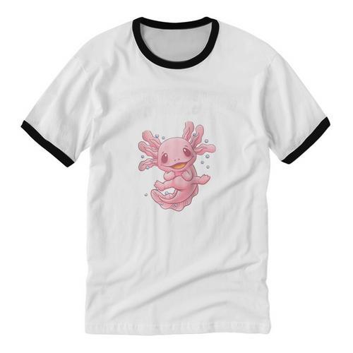 Id Rather Be With My Axolotl Salamander Introvert Raglan Baseball Tee Unisex Cotton Ringer T-Shirt - Raresse