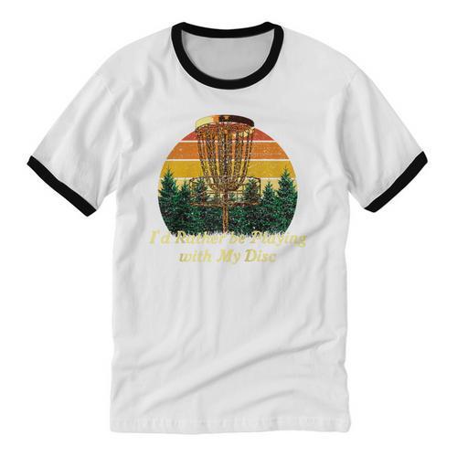 Id Rather Be Playing With My Disc Introvert Disc Golf Raglan Baseball Tee Unisex Cotton Ringer T-Shirt - Raresse