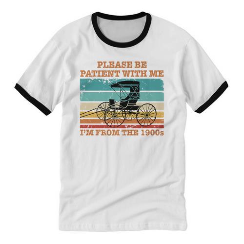 I'm From The 1900s Vintage Retirement Premium Unisex Cotton Ringer T-Shirt - Figerry