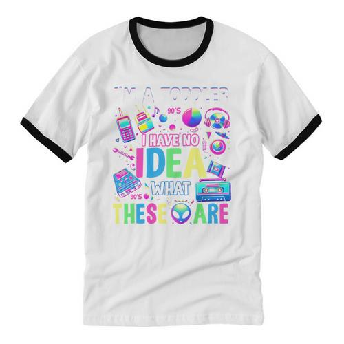 I'm A Toddler I Have No Ideas Retro Vintage 90s Nostalgia Unisex Cotton Ringer T-Shirt - Figerry