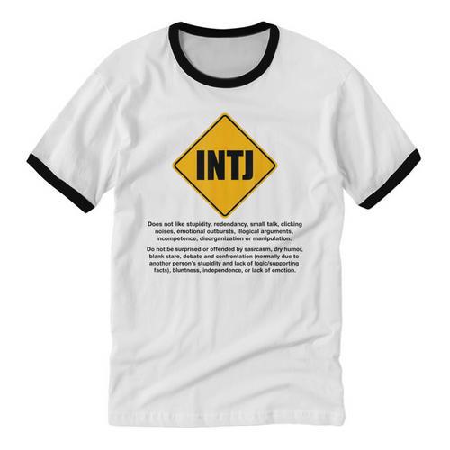 INTJ Warnings Architect Personality Type Introvert Unisex Cotton Ringer T-Shirt - Raresse