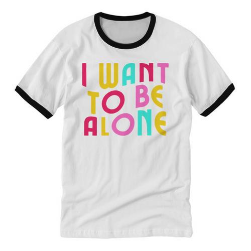 Introvert I Want To Be Alone Retro Wavy Unisex Cotton Ringer T-Shirt - Raresse