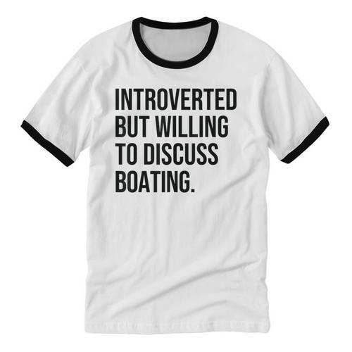 Introverted Boater Boating Introvert Unisex Cotton Ringer T-Shirt - Raresse