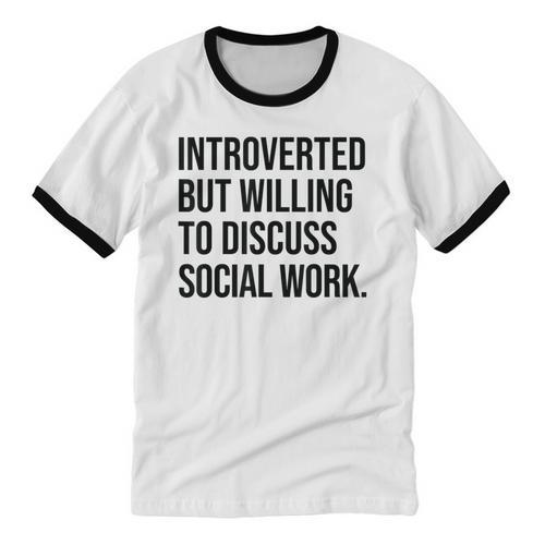 Introverted Caseworker Social Work Introvert Unisex Cotton Ringer T-Shirt - Raresse
