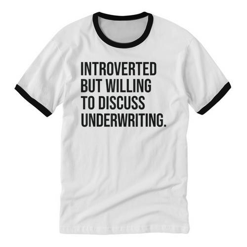 Introverted Underwriter Underwriting Introvert Unisex Cotton Ringer T-Shirt - Raresse
