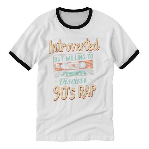 Introverted But Willing To Discuss 90s Rap Premium Tri-Blend Unisex Cotton Ringer T-Shirt - Raresse