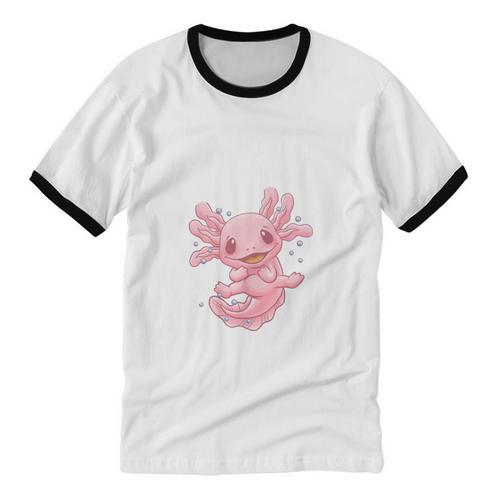 Introverted But Willing To Discuss Axolotl Salamander Unisex Cotton Ringer T-Shirt - Raresse