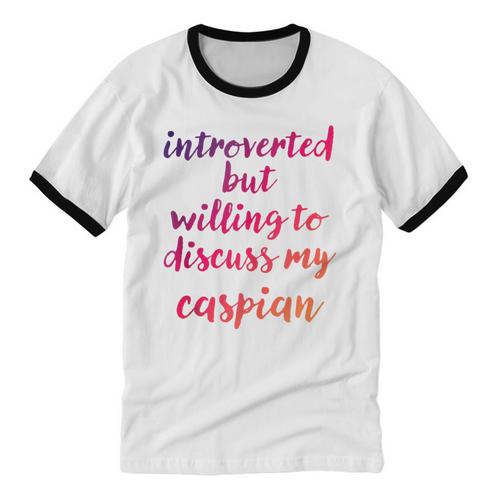 Introverted Willing To Discuss Caspian Introvert Unisex Cotton Ringer T-Shirt - Raresse