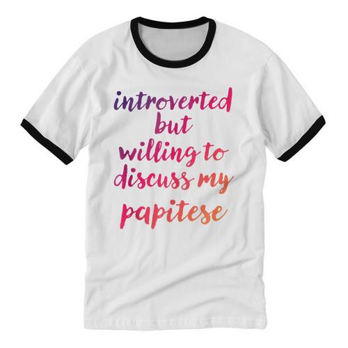 Introverted Willing To Discuss Papitese Introvert Unisex Cotton Ringer T-Shirt - Raresse