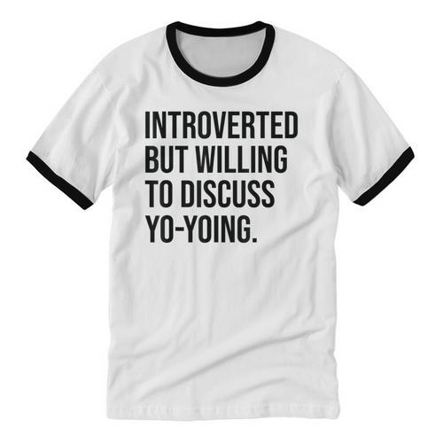 Introverted Yoyo Toy Player Yo-Yo Introvert Unisex Cotton Ringer T-Shirt - Raresse