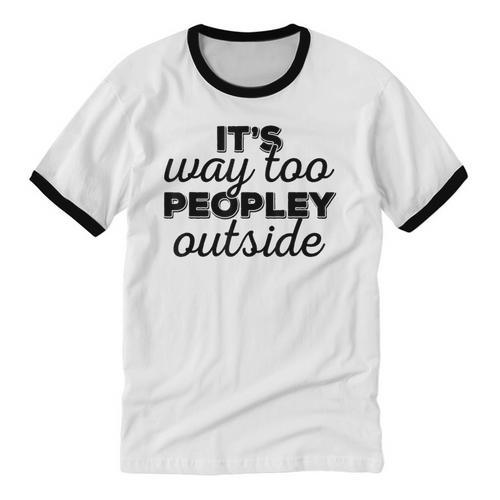 It's Way To Peopley Outside Introvert Unisex Cotton Ringer T-Shirt - Raresse