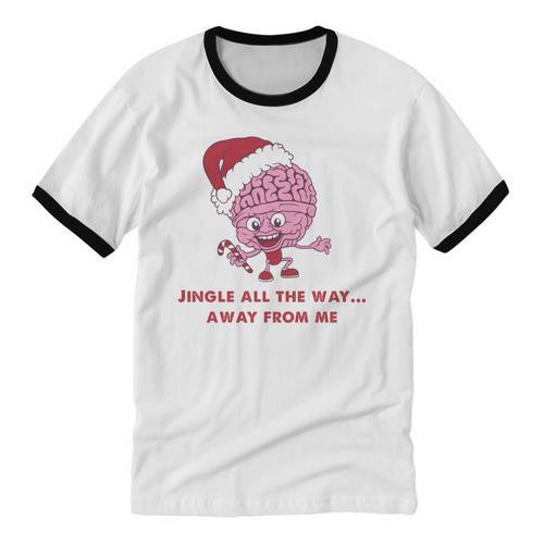 Jingle All The Way Away From Me This Christmas For Introvert Unisex Cotton Ringer T-Shirt - Raresse