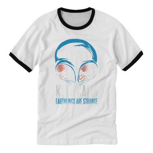 Keep Calm Earthlings Are Strange Alien Introvert Raglan Baseball Tee Unisex Cotton Ringer T-Shirt - Raresse