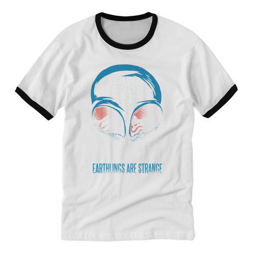 Keep Calm Earthlings Are Strange Alien Introvert Unisex Cotton Ringer T-Shirt - Raresse