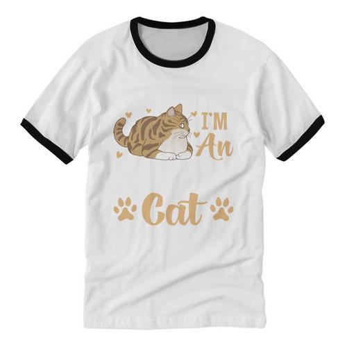 Kitty Pet Lover Introvert Person Cats Show Family Member Unisex Cotton Ringer T-Shirt - Raresse
