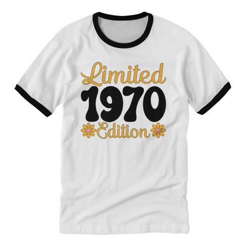 Limited 1970 Edition Retro Vintage 70s Nostalgia Premium Unisex Cotton Ringer T-Shirt - Figerry