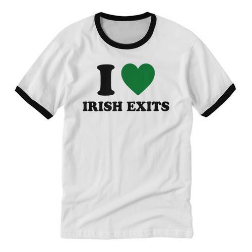 I Love Irish Exits St Patrick's Day Introvert Party Unisex Cotton Ringer T-Shirt - Raresse