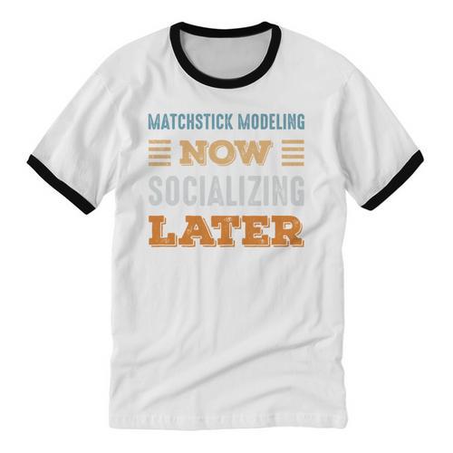 Matchstick Modeling Now Minimal Socializing Introvert Unisex Cotton Ringer T-Shirt - Raresse