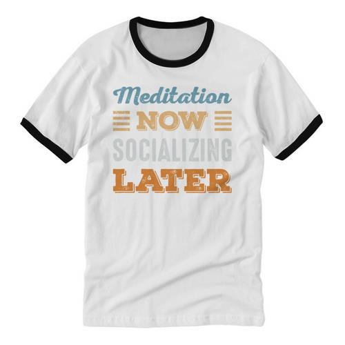 Meditation Now Minimal Socializing Introvert Vintage Unisex Cotton Ringer T-Shirt - Raresse