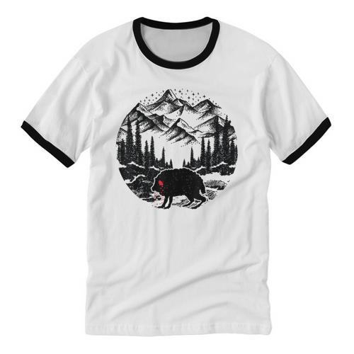 Monster Squonk In Forest Folklore Cryptid Introvert Unisex Cotton Ringer T-Shirt - Raresse