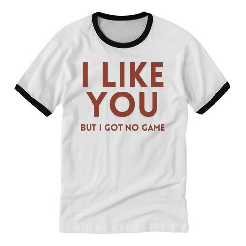 I Like You But Got No Game Introvert Minimalist Joke Unisex Cotton Ringer T-Shirt - Raresse