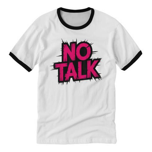 No Small Talk Zone – Introvert Quote Unisex Cotton Ringer T-Shirt - Raresse