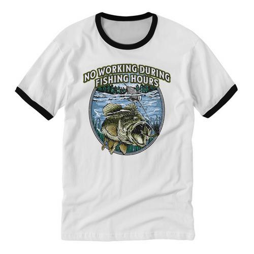 No Working Fishing Hours Introvert Lifestyle Antisocial Unisex Cotton Ringer T-Shirt - Raresse