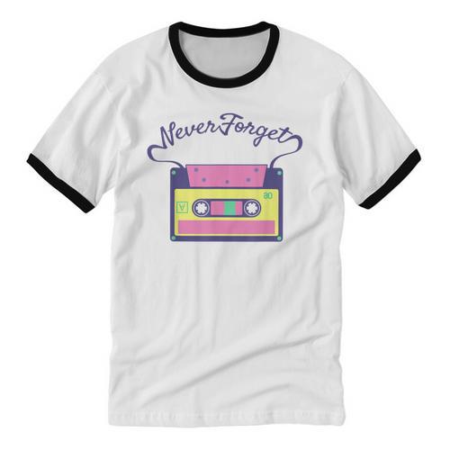 Nostalgia 1980s 80s 90s Costume Party Never Forget Unisex Cotton Ringer T-Shirt - Figerry