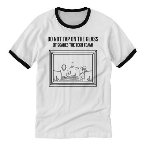 Do Not Tap On The Glass Sound Booth Introvert Unisex Cotton Ringer T-Shirt - Raresse