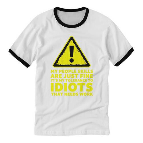My People Skills Are Just Fine Sarcastic Introvert Premium Tri-Blend Unisex Cotton Ringer T-Shirt - Raresse
