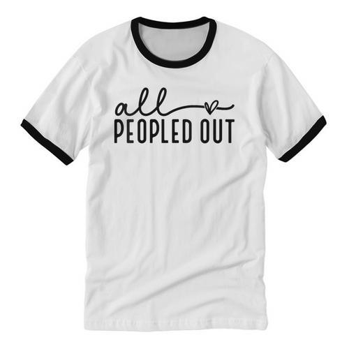 All Peopled Out Introvert Unisex Cotton Ringer T-Shirt - Raresse