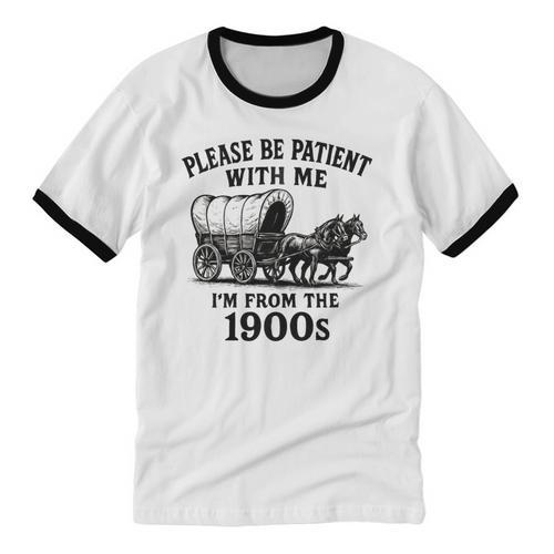 Please Be Patient With Me I'm From The 1900s Boomer Premium Tri-Blend Unisex Cotton Ringer T-Shirt - Figerry