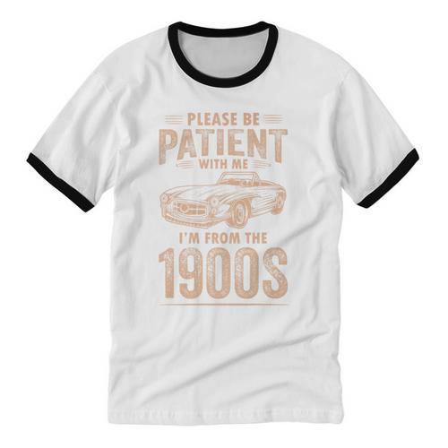 Please Be Patient With Me I'm From The 1900s Car Vintage Premium Unisex Cotton Ringer T-Shirt - Figerry