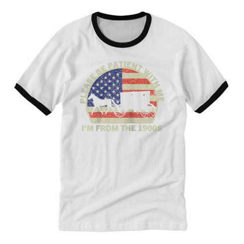 Please Be Patient With Me I'm From The 1900s Dad Vintage Raglan Baseball Tee Unisex Cotton Ringer T-Shirt - Figerry