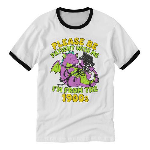 Please Be Patient I'm From The 1900s Dragon Men Women Premium Tri-Blend Unisex Cotton Ringer T-Shirt - Figerry