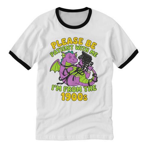 Please Be Patient I'm From The 1900s Dragon Men Women Unisex Cotton Ringer T-Shirt - Figerry