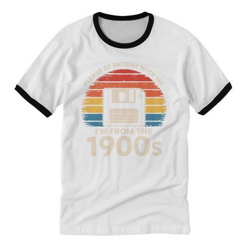 Please Be Patient With Me I'm From The 1900s Floppy Disk Premium Tri-Blend Unisex Cotton Ringer T-Shirt - Figerry