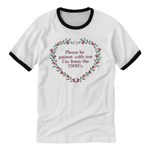 Please Be Patient With Me I'm From The 1900s Florals Vintage Unisex Cotton Ringer T-Shirt - Figerry