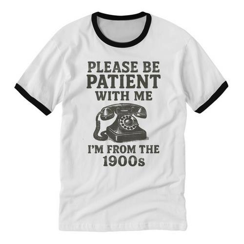 Please Be Patient With Me I'm From The 1900s Funny Premium Tri-Blend Unisex Cotton Ringer T-Shirt - Figerry