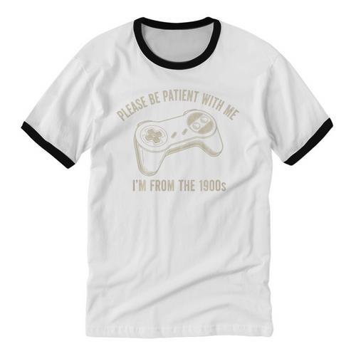Please Be Patient With Me I'm From The 1900s Gamer Premium Tri-Blend Unisex Cotton Ringer T-Shirt - Figerry