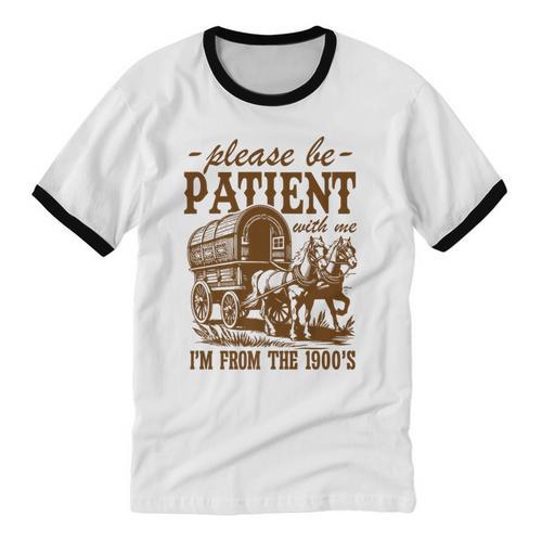 Please Be Patient With Me I'm From The 1900s Grandpa Premium Unisex Cotton Ringer T-Shirt - Figerry