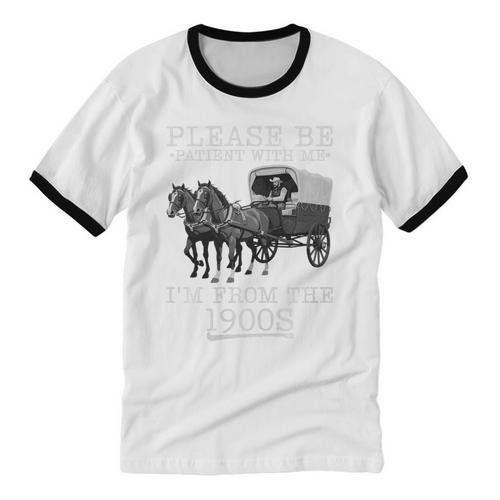Please Be Patient With Me I'm From The 1900s Humorous Saying Premium Tri-Blend Unisex Cotton Ringer T-Shirt - Figerry